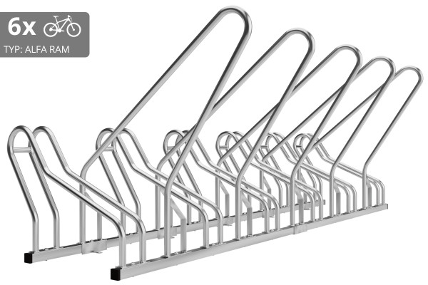 6 kerékpáros tartó ALFA zárható kerettel, horganyzott