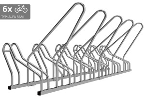 6 kerékpáros tartó ALFA zárható kerettel, rozsdamentes acél