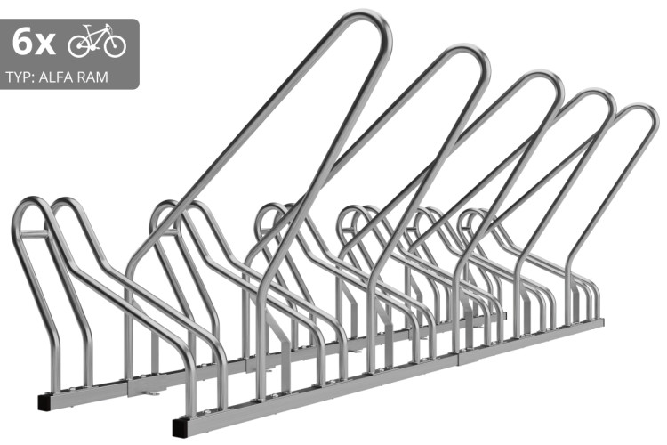 6 kerékpáros tartó ALFA zárható kerettel, rozsdamentes acél