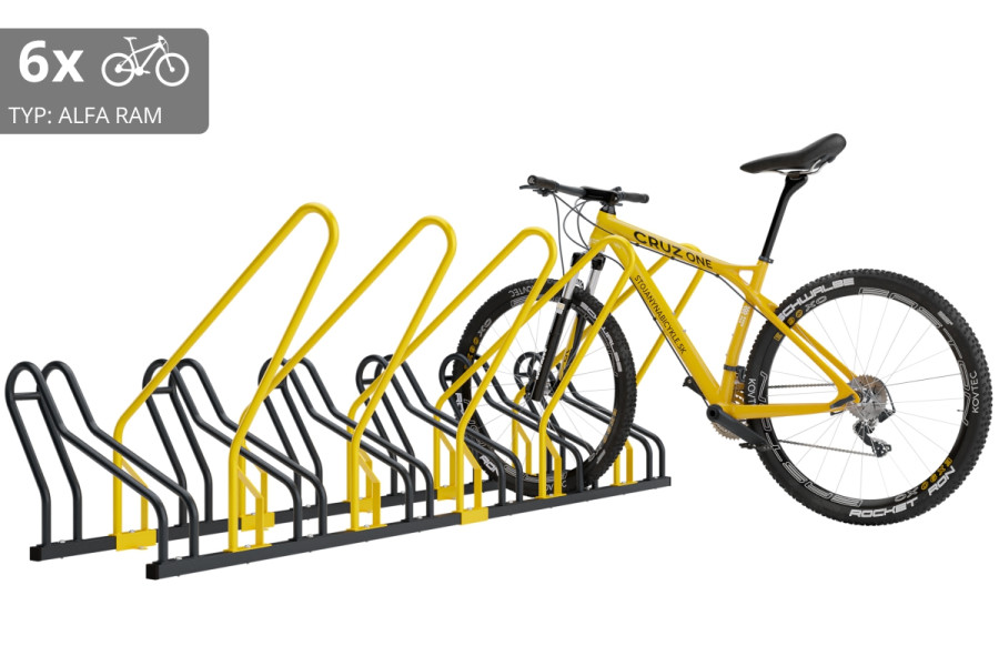 6 kerékpáros tartó zárható kerettel, ALFA, színes