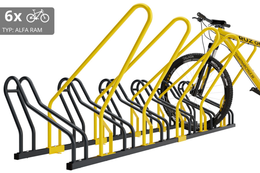 6 kerékpáros tartó zárható kerettel, ALFA, színes