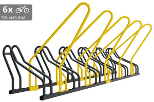 6 kerékpáros tartó zárható kerettel, ALFA, színes