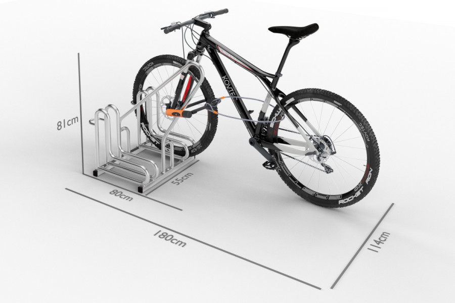 2 kerékpáros tartó IQ zárkerettel, horganyzott