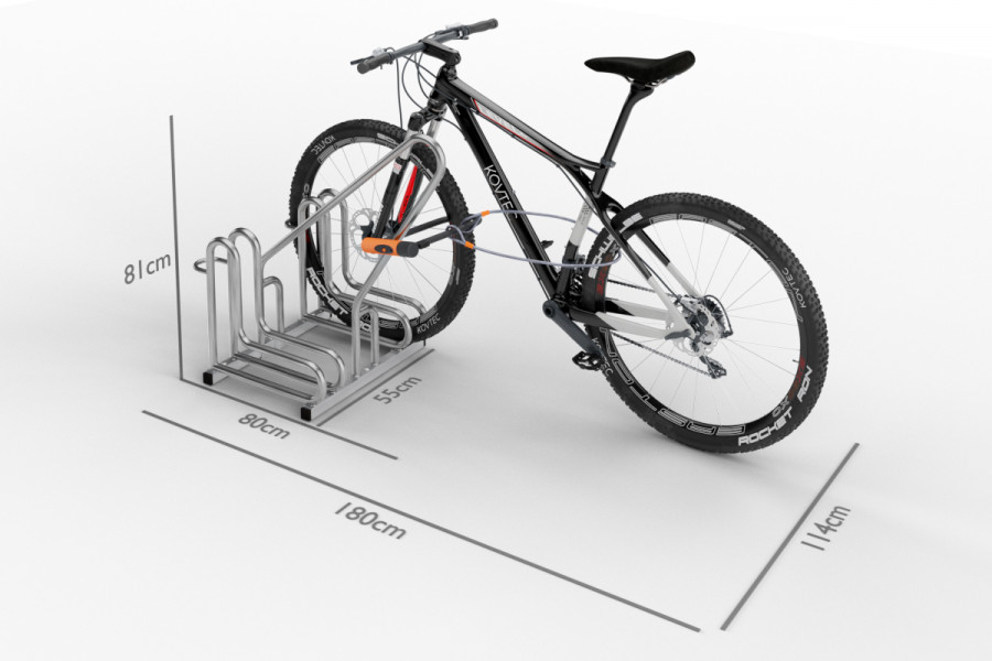 2 kerékpáros tartó IQ záras kerettel, rozsdamentes acél