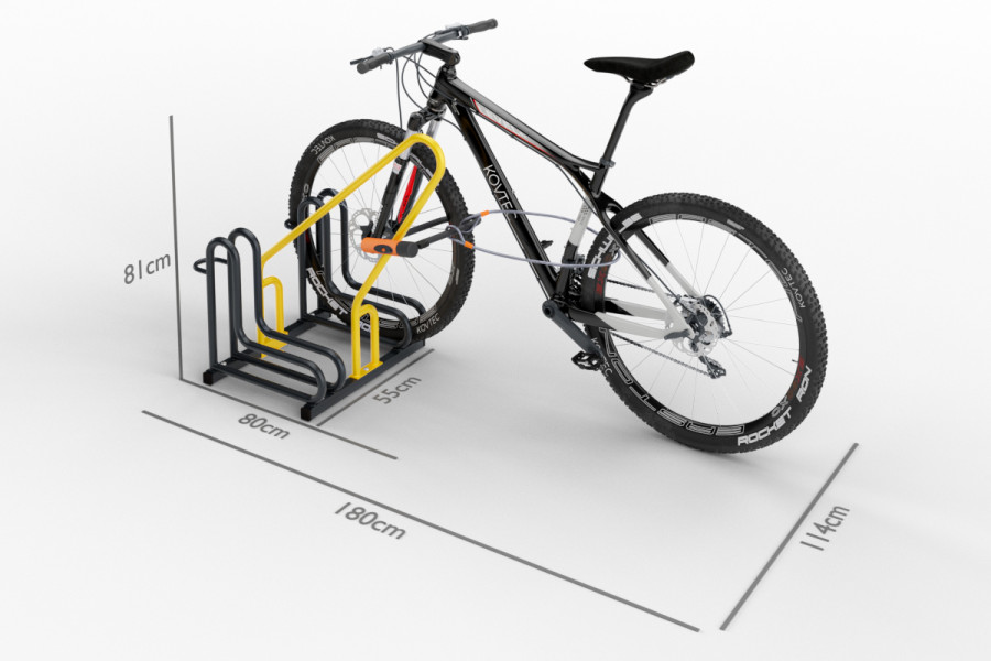 Kerékpártartó 2 kerékpárhoz IQ zárkerettel, színes