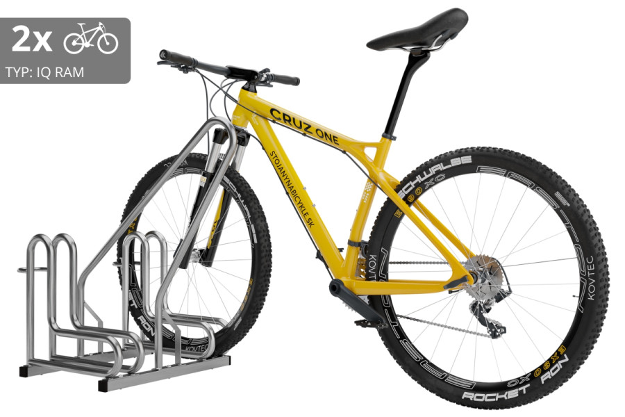 2 kerékpáros tartó IQ záras kerettel, rozsdamentes acél