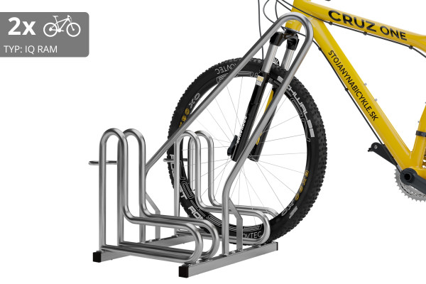 2 kerékpáros tartó IQ záras kerettel, rozsdamentes acél