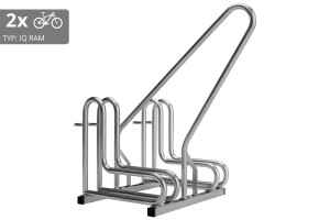 2 kerékpáros tartó IQ záras kerettel, rozsdamentes acél