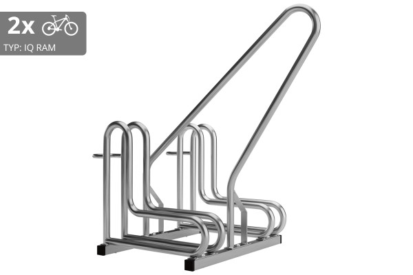 2 kerékpáros tartó IQ záras kerettel, rozsdamentes acél