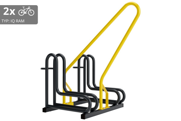 Kerékpártartó 2 kerékpárhoz IQ zárkerettel, színes