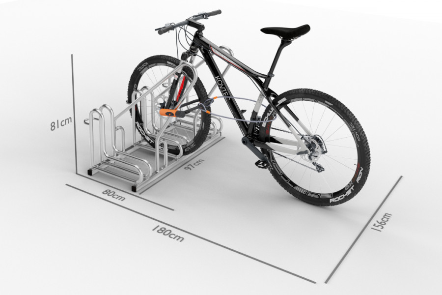 3 kerékpáros tartó IQ zárkerettel, horganyzott