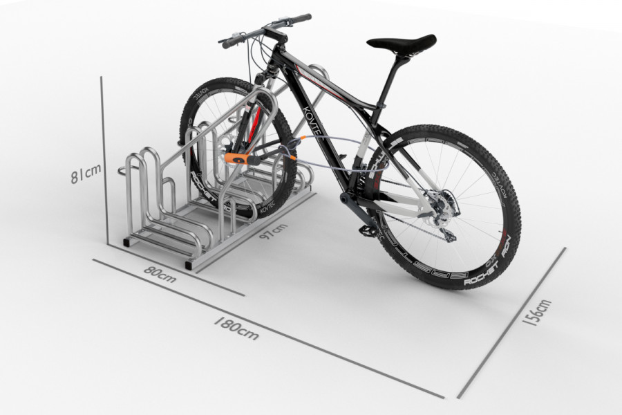 3 kerékpáros tartó IQ záras kerettel, rozsdamentes acél