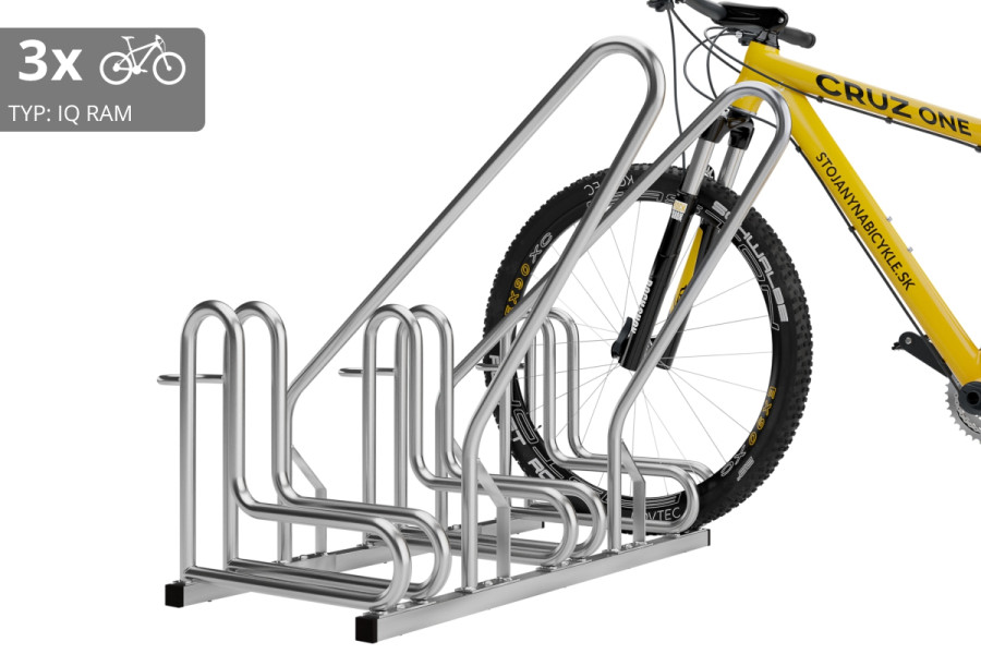 3 kerékpáros tartó IQ zárkerettel, horganyzott