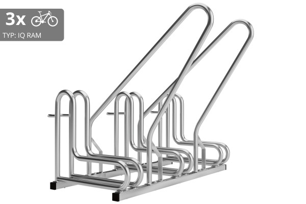 3 kerékpáros tartó IQ zárkerettel, horganyzott