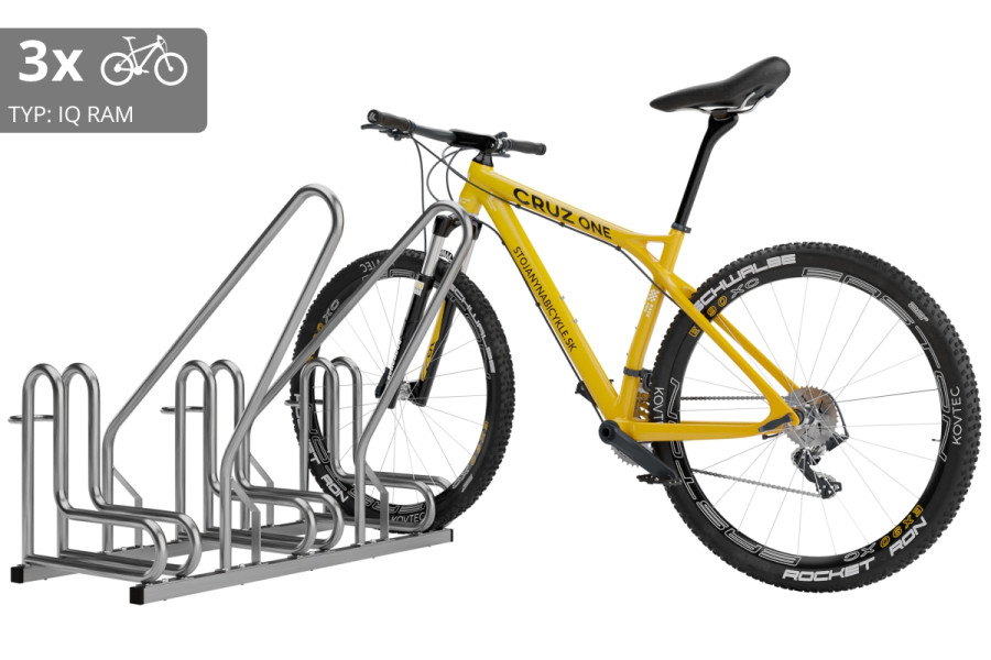 3 kerékpáros tartó IQ záras kerettel, rozsdamentes acél