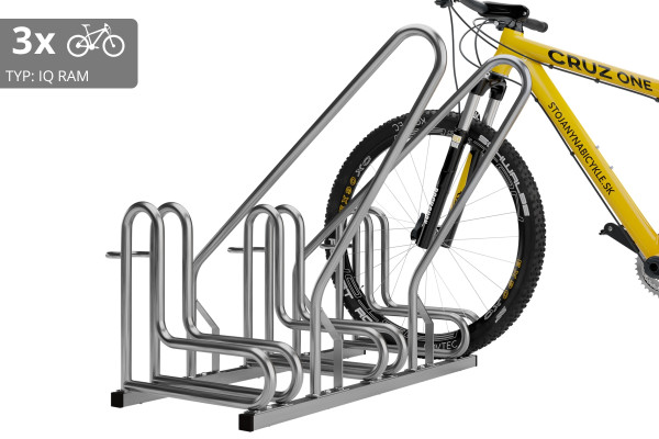 3 kerékpáros tartó IQ záras kerettel, rozsdamentes acél
