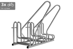 3 kerékpáros tartó IQ záras kerettel, rozsdamentes acél