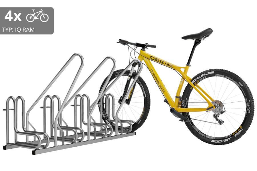 4 kerékpáros tartó IQ záras kerettel, rozsdamentes acél