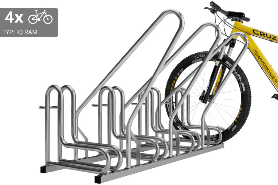 4 kerékpáros tartó IQ záras kerettel, rozsdamentes acél