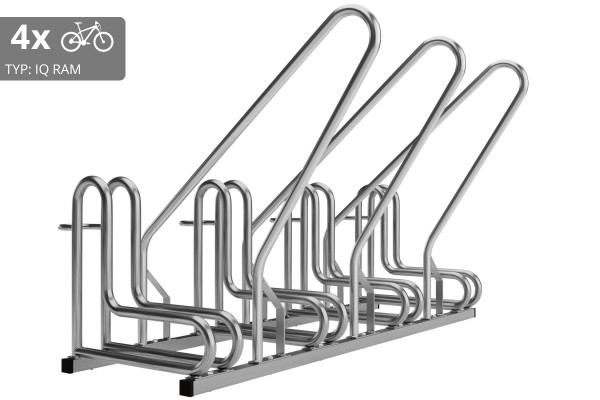 4 kerékpáros tartó IQ záras kerettel, rozsdamentes acél