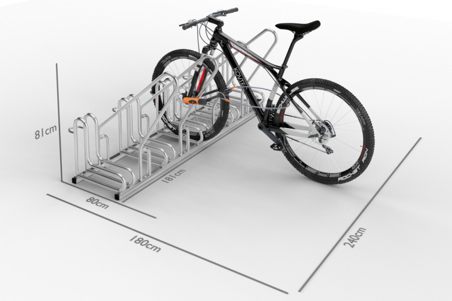5 kerékpáros tartó IQ zárkerettel, horganyzott