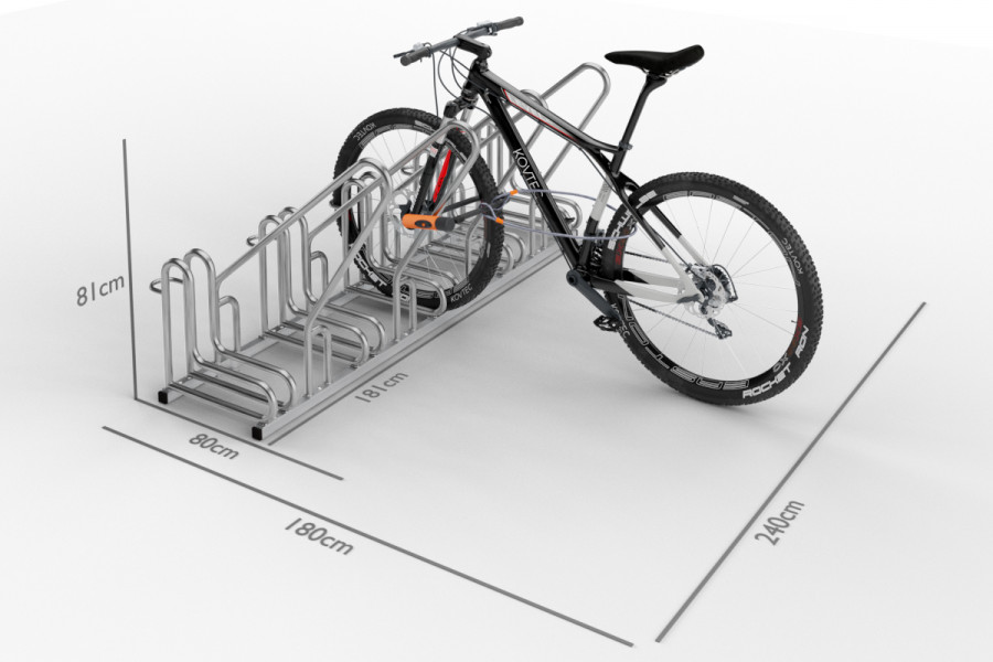 5 kerékpáros tartó IQ záras kerettel, rozsdamentes acél