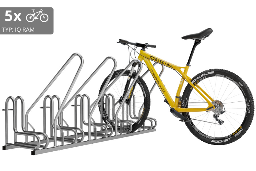 5 kerékpáros tartó IQ záras kerettel, rozsdamentes acél
