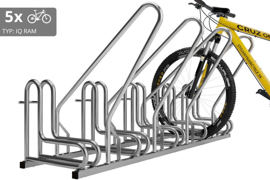 5 kerékpáros tartó IQ záras kerettel, rozsdamentes acél