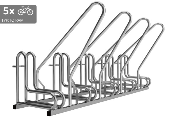 5 kerékpáros tartó IQ záras kerettel, rozsdamentes acél