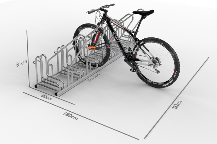 6 kerékpáros tartó IQ záras kerettel, rozsdamentes acél