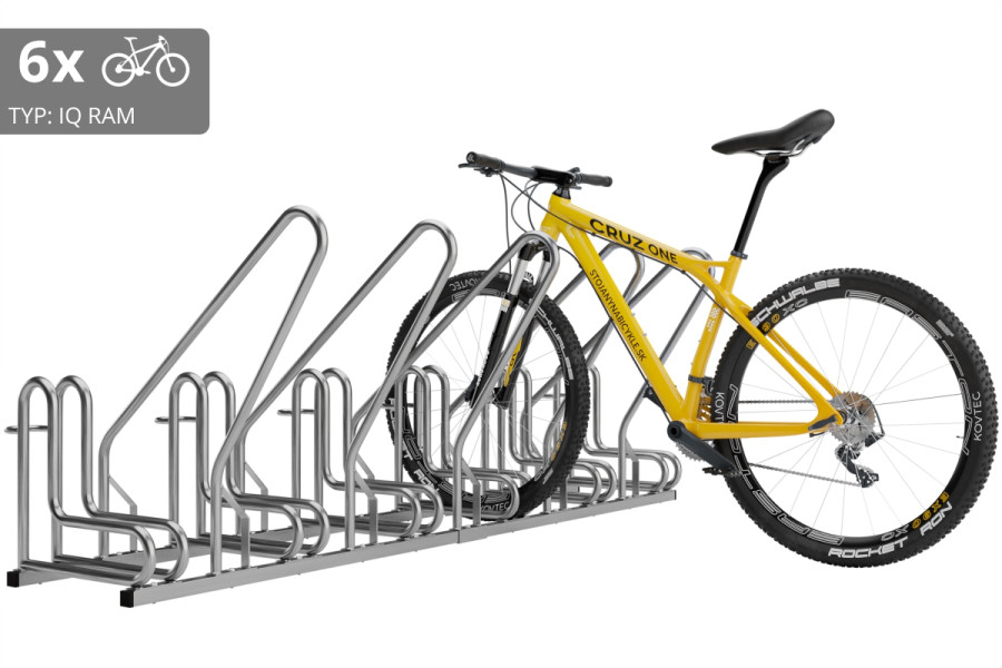 6 kerékpáros tartó IQ záras kerettel, rozsdamentes acél