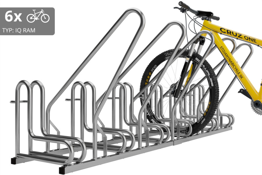 6 kerékpáros tartó IQ záras kerettel, rozsdamentes acél
