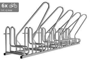 6 kerékpáros tartó IQ záras kerettel, rozsdamentes acél