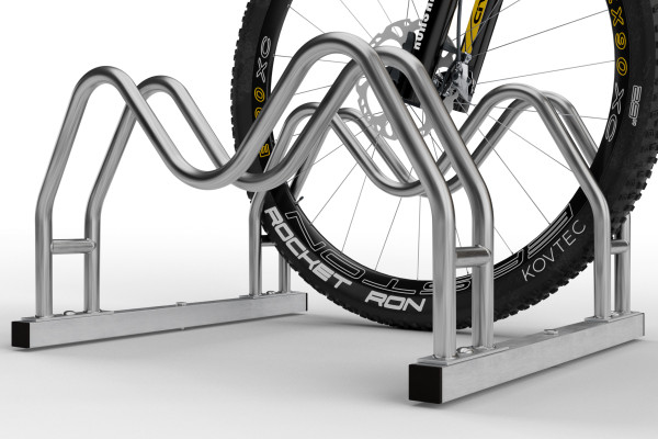 Kétoldalas kerékpártartó MEGA, rozsdamentes acél