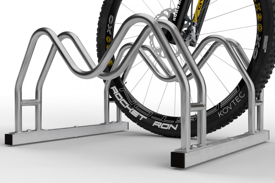 Kétoldalas kerékpártartó MEGA, rozsdamentes acél