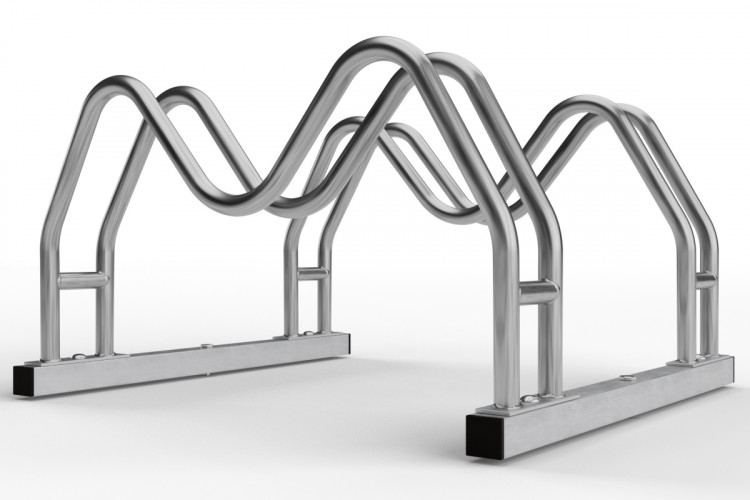 Kétoldalas kerékpártartó MEGA, rozsdamentes acél