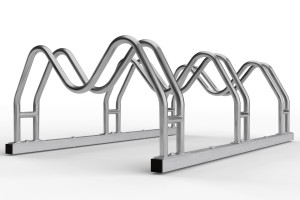 Kétoldalas kerékpártartó MEGA, 3 db-os, rozsdamentes acél