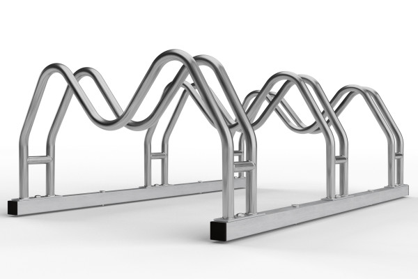 Kétoldalas kerékpártartó MEGA, 3 db-os, rozsdamentes acél