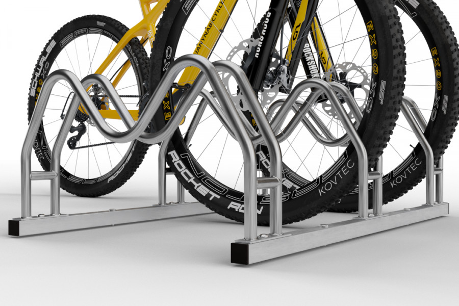 Kétoldalas kerékpártartó MEGA, 3 db-os, rozsdamentes acél