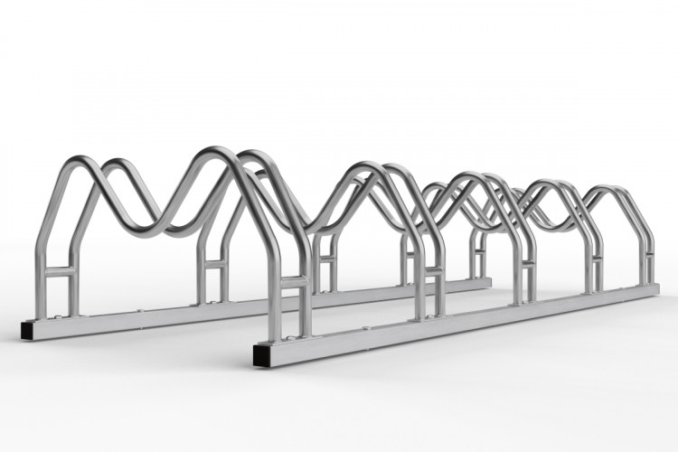 Kétoldalas kerékpártartó 5 db MEGA, rozsdamentes acél