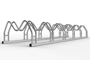 Kétoldalas kerékpártartó 6 db MEGA, rozsdamentes acél