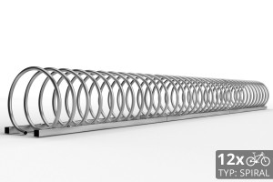12 kerékpárhoz való SPIRAL kerékpártartó, 330 cm, horganyzott