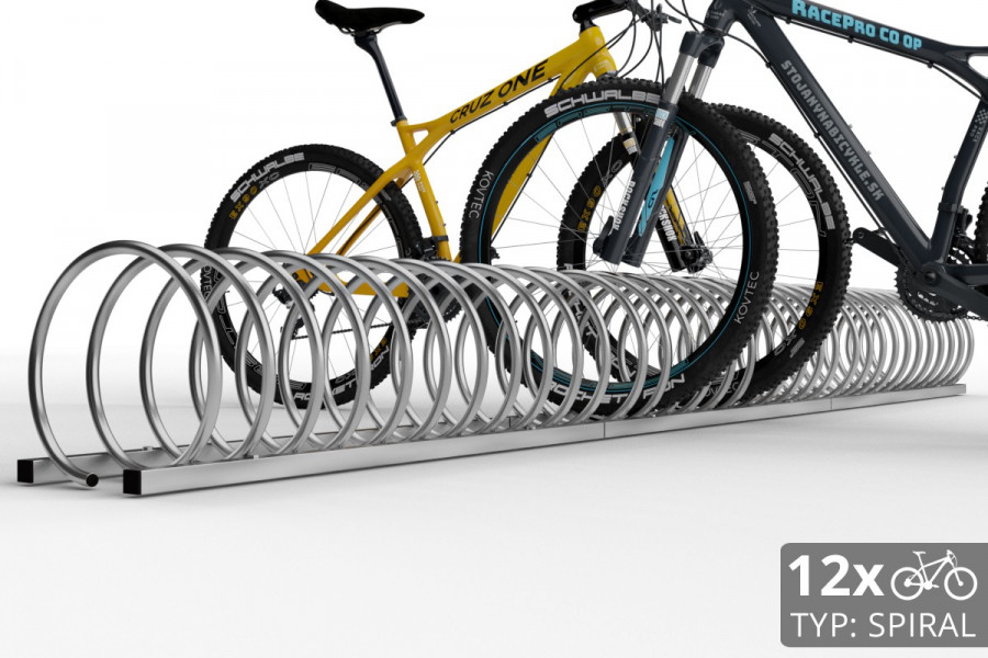 12 kerékpárhoz való SPIRAL kerékpártartó, 330 cm, horganyzott