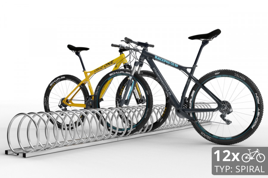12 kerékpárhoz való SPIRAL kerékpártartó, 330 cm, horganyzott
