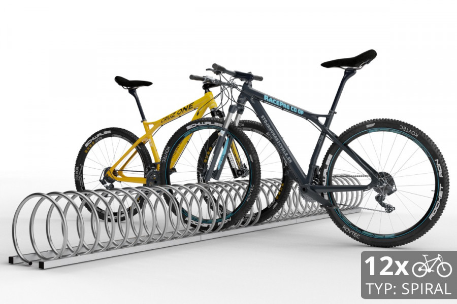 12 kerékpárhoz való SPIRAL kerékpártartó, 330 cm rozsdamentes acél