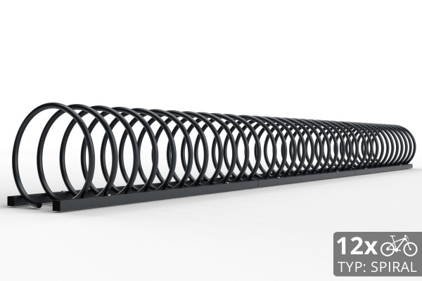 12 kerékpárhoz való SPIRAL kerékpártartó, 330 cm, színes