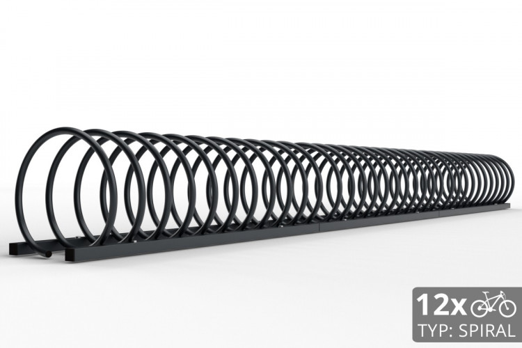 12 kerékpárhoz való SPIRAL kerékpártartó, 330 cm, színes