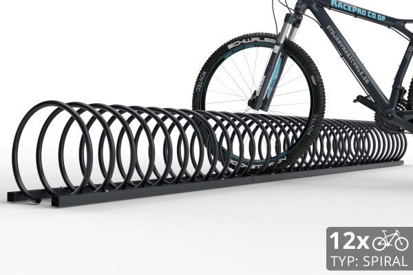 12 kerékpárhoz való SPIRAL kerékpártartó, 330 cm, színes