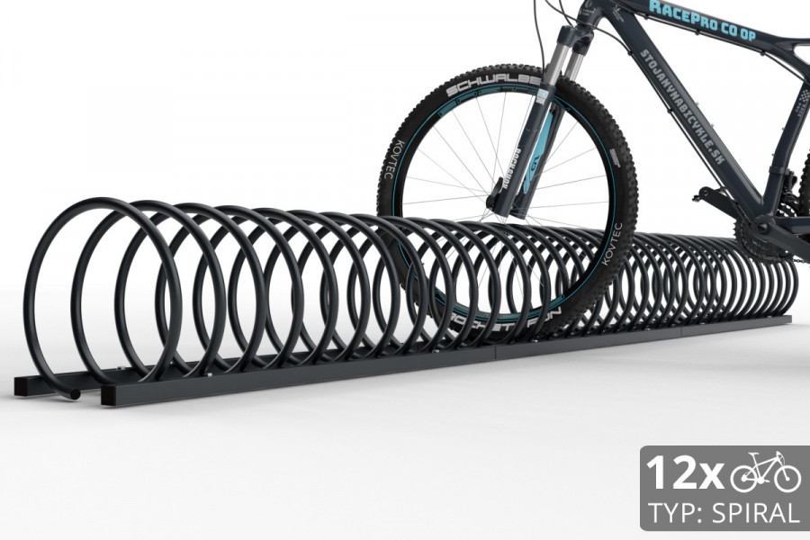 12 kerékpárhoz való SPIRAL kerékpártartó, 330 cm, színes