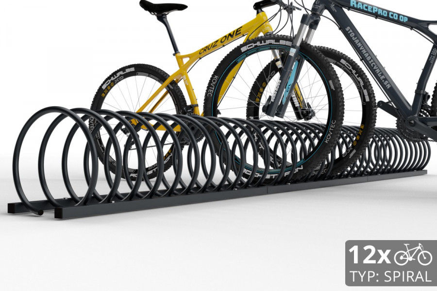 12 kerékpárhoz való SPIRAL kerékpártartó, 330 cm, színes